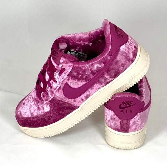 Nike Air Force 1 LV8 Bordeaux Plum Velvet Sneaker - Picture 3 of 6